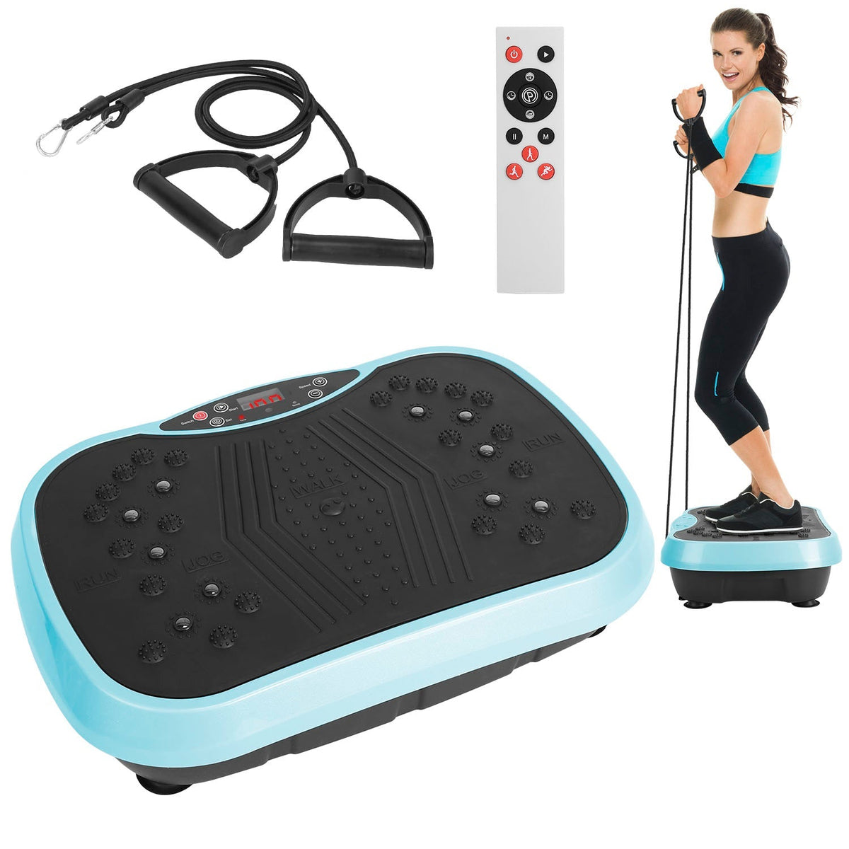 Whole Body Vibration Machine with Resistance Bands Remote