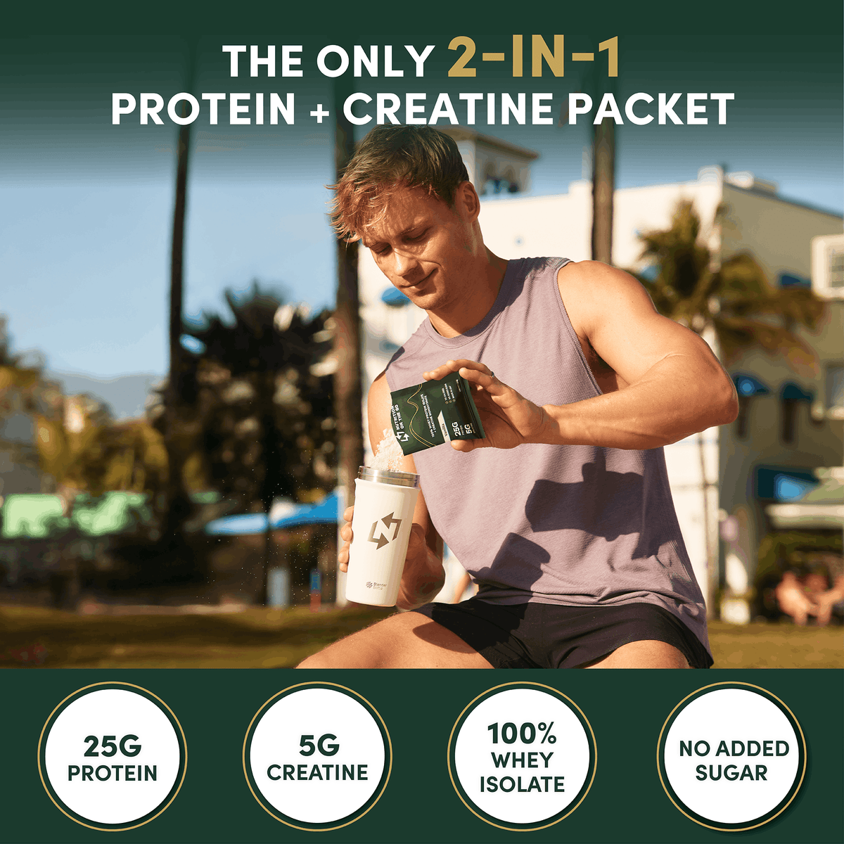 2 in 1 Whey Protein Isolate Creatine Travel Packets