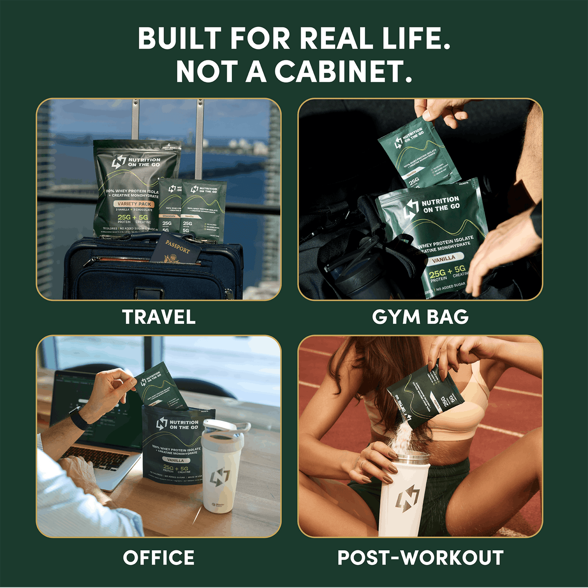2 in 1 Whey Protein Isolate Creatine Travel Packets