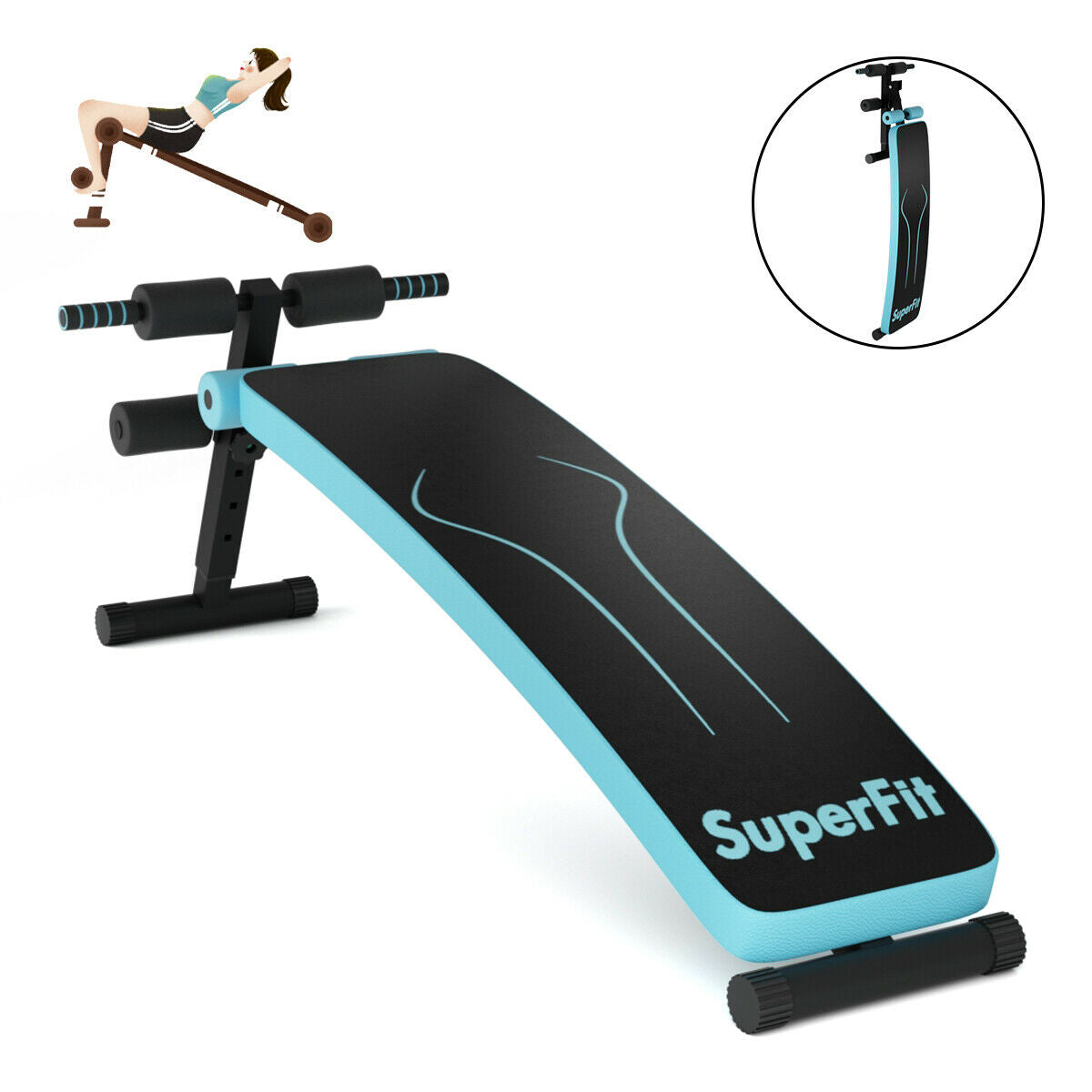 Folding Adjustable Weight Bench Sit Up Workout Slant