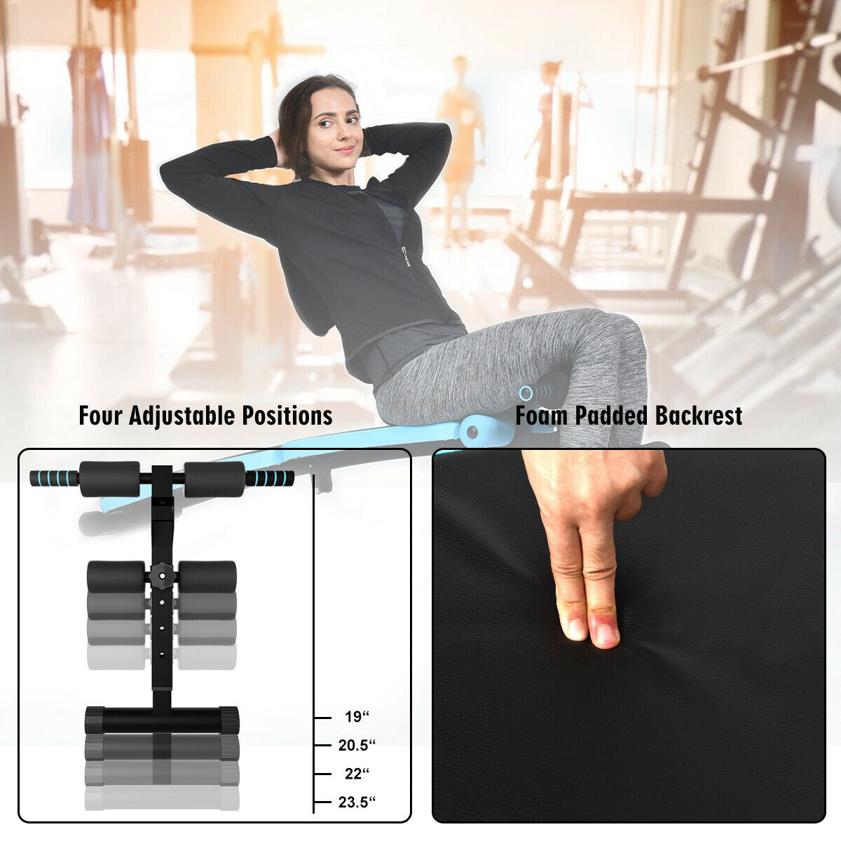 Folding Adjustable Weight Bench Sit Up Workout Slant