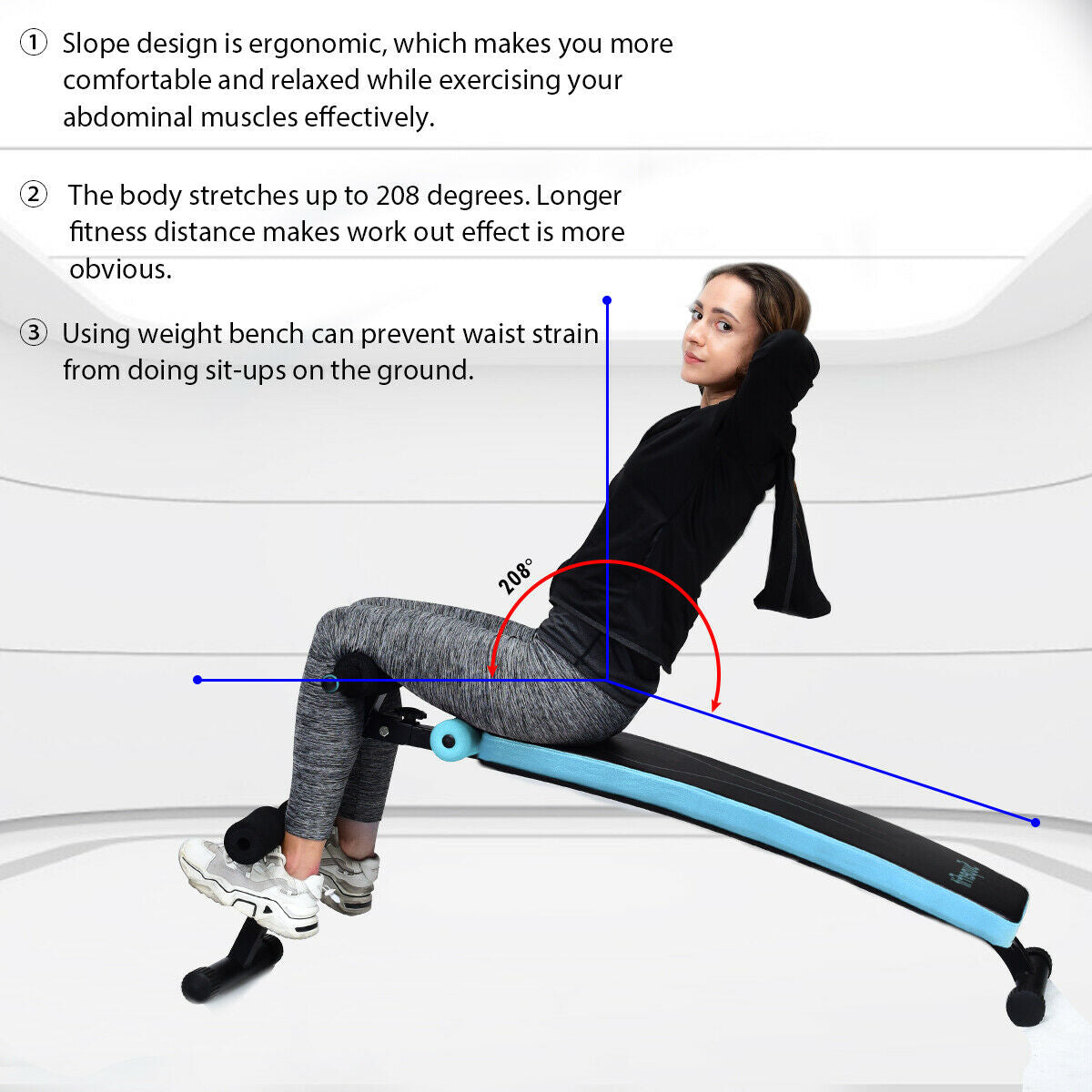 Folding Adjustable Weight Bench Sit Up Workout Slant
