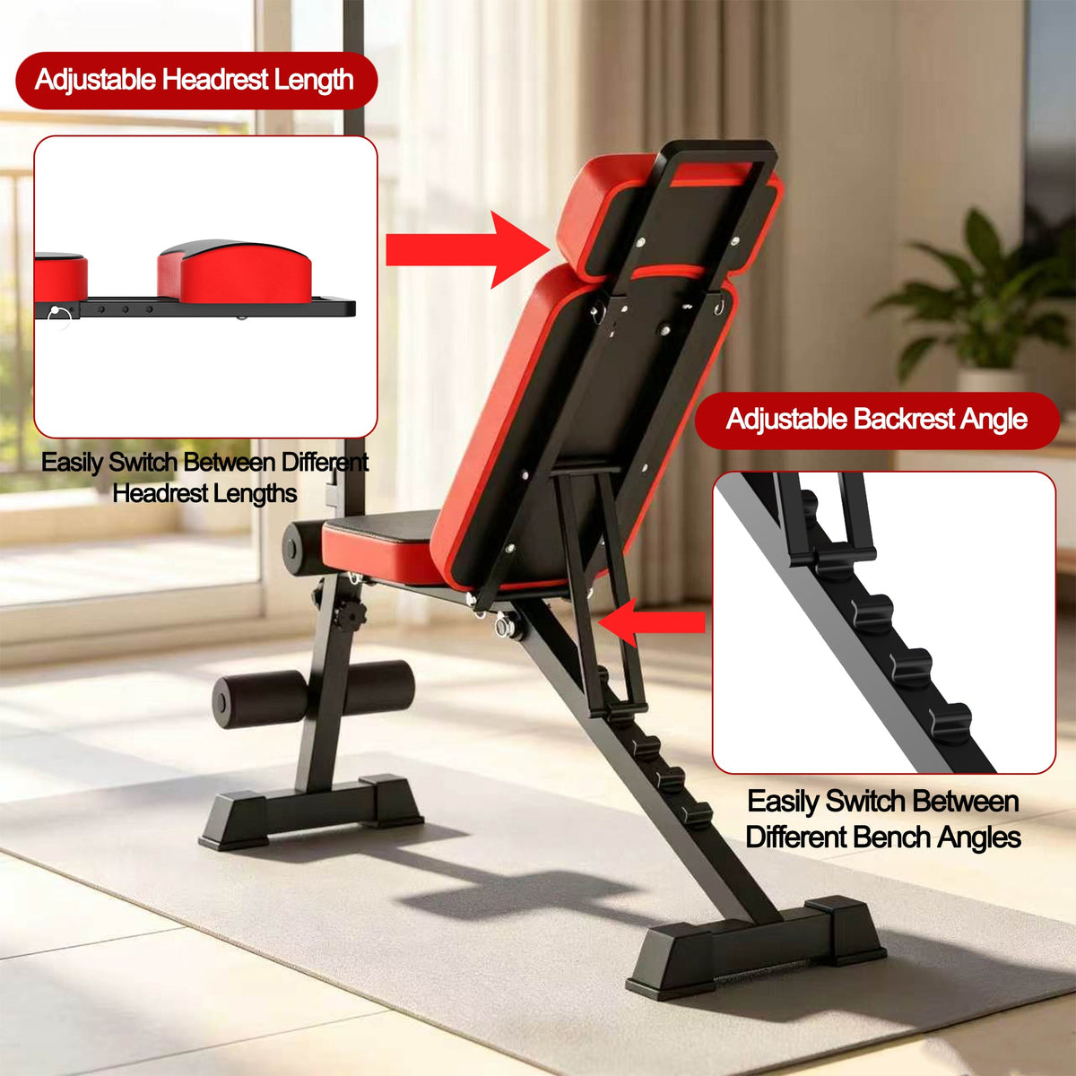 Multi Functional Weight Bench with Pulley Adjustable Backrest