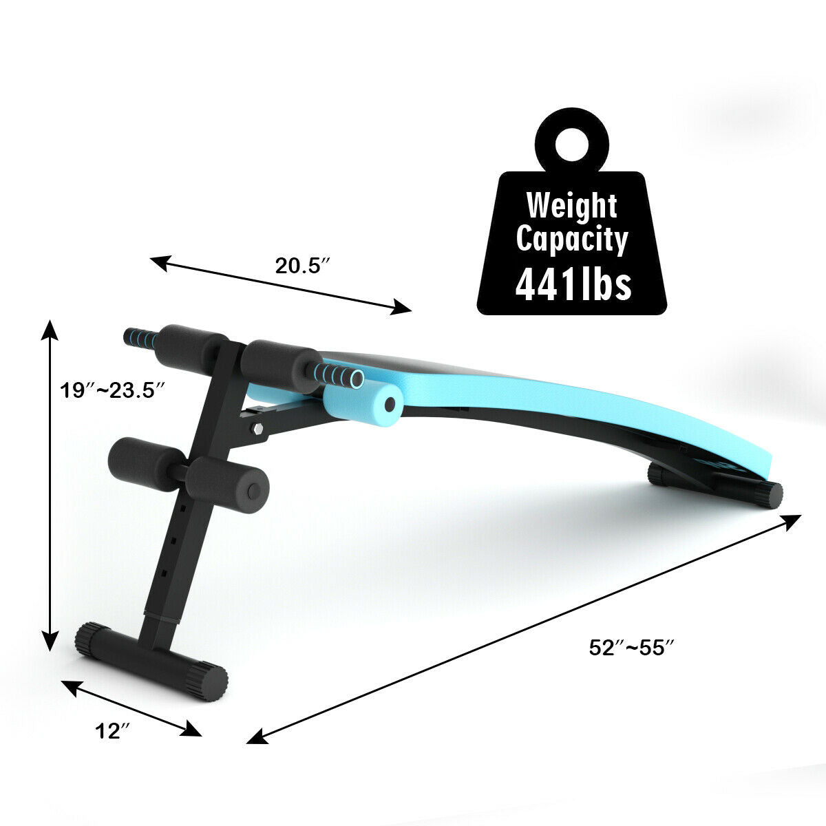 Folding Adjustable Weight Bench Sit Up Workout Slant