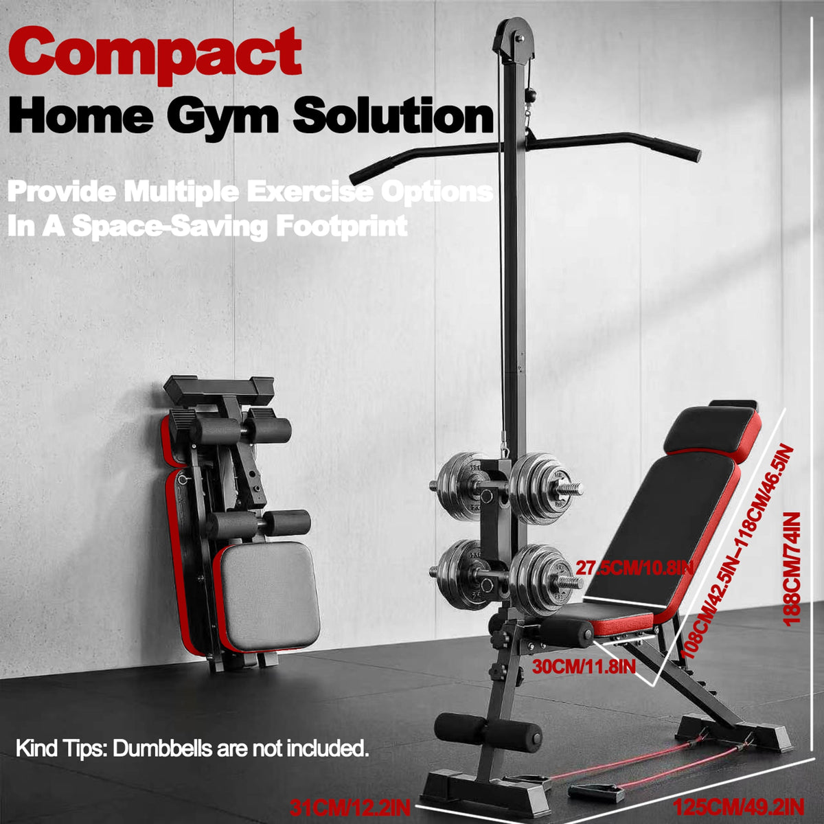 Multi Functional Weight Bench with Pulley Adjustable Backrest