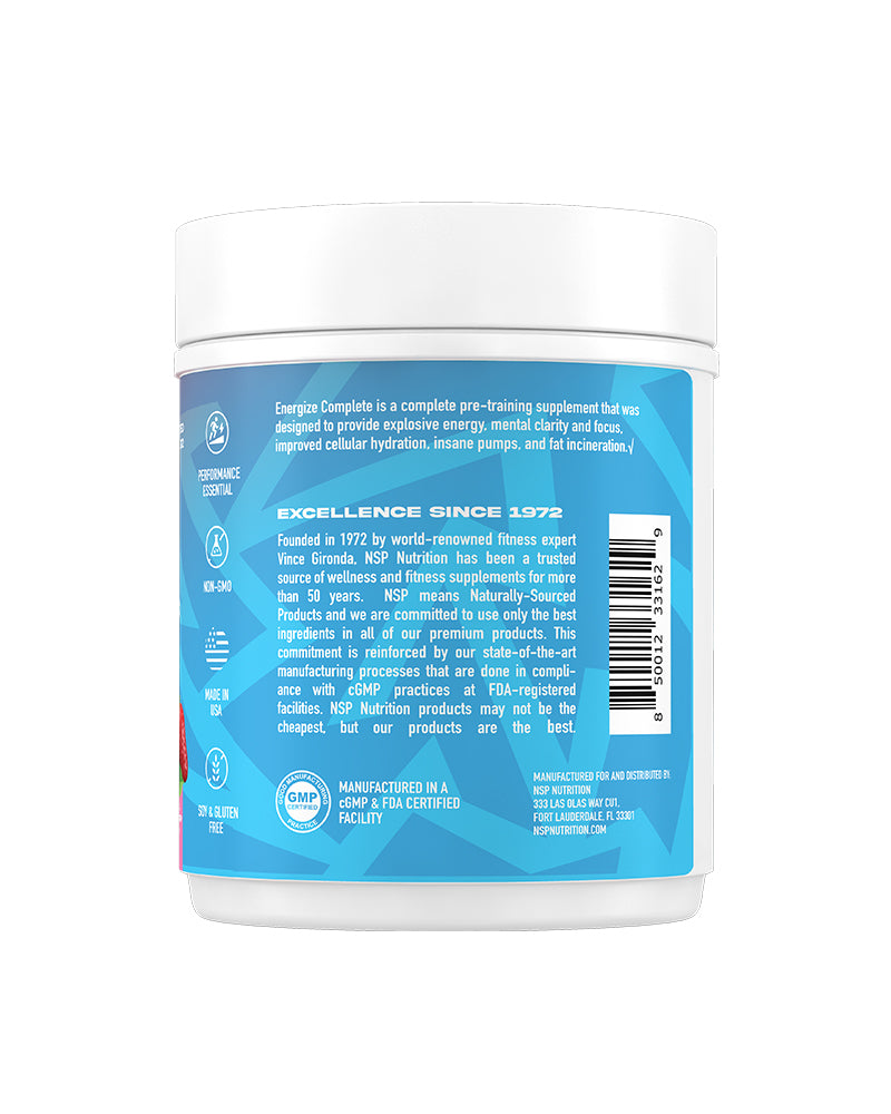 Energize Complete Pre Workout and Pump Blend Supplement