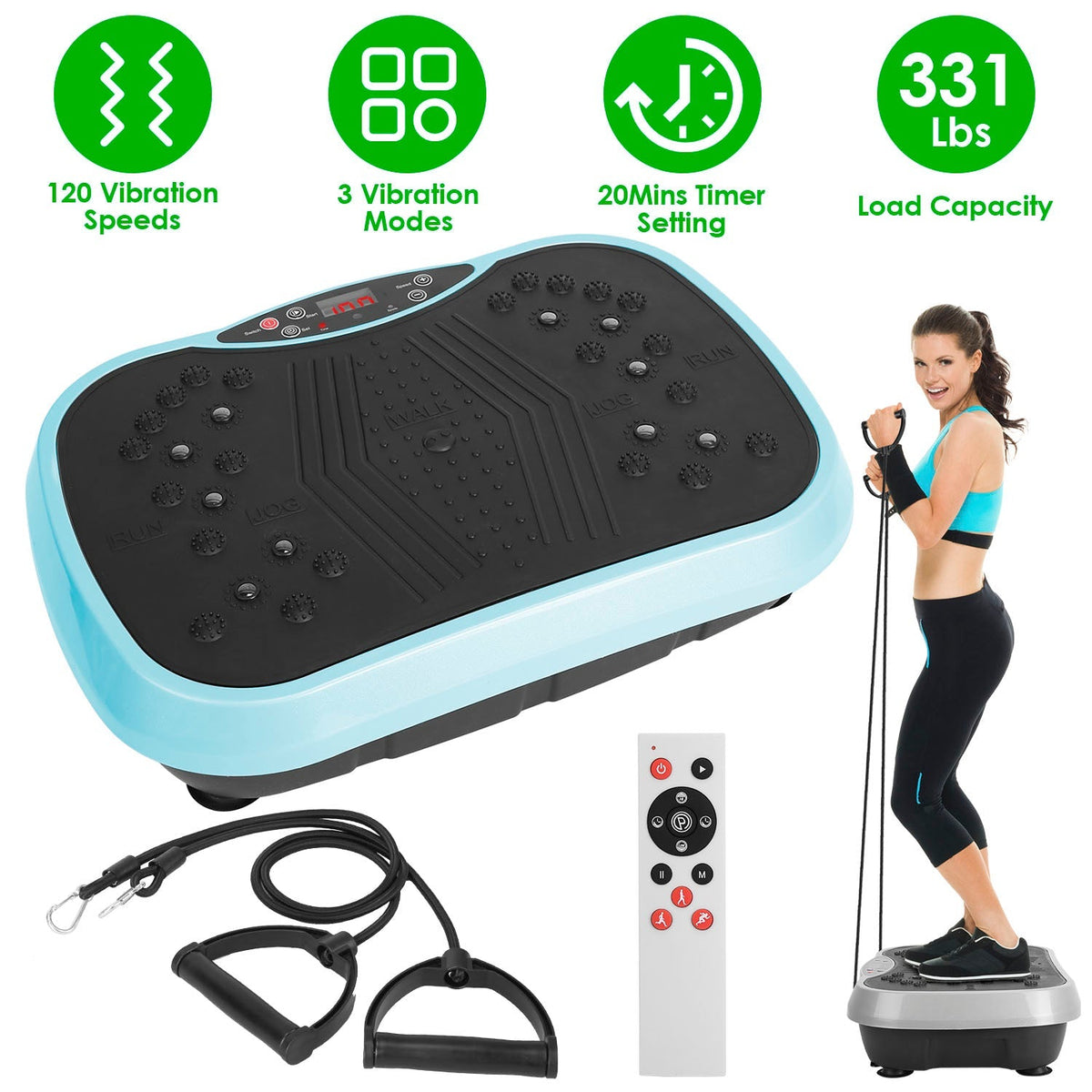 Whole Body Vibration Machine with Resistance Bands Remote