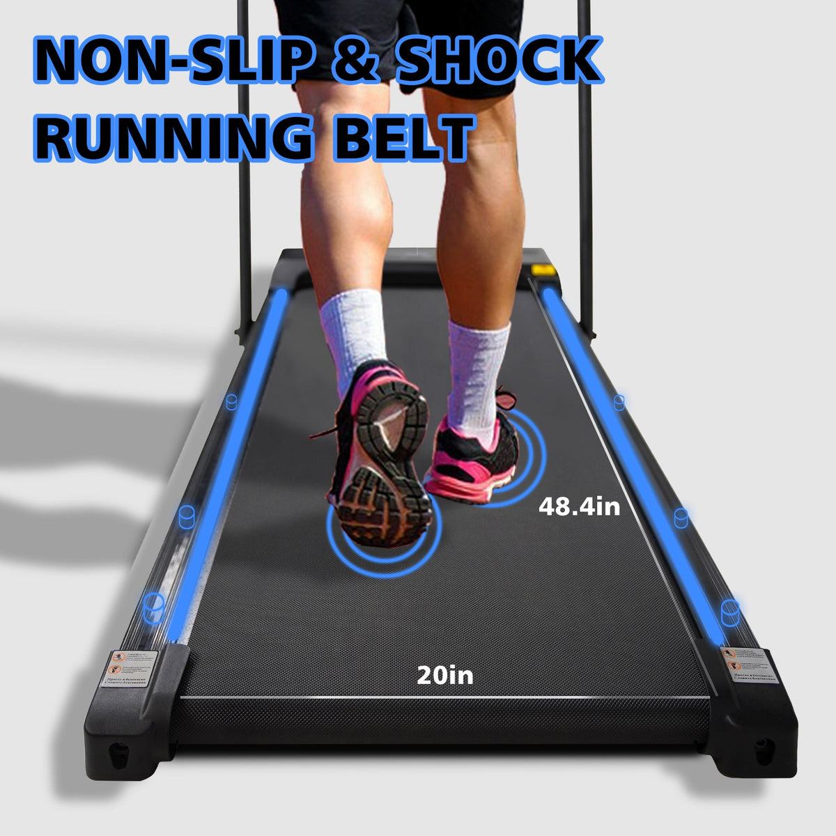 2 in 1 Folding Walking Pad Treadmill Portable