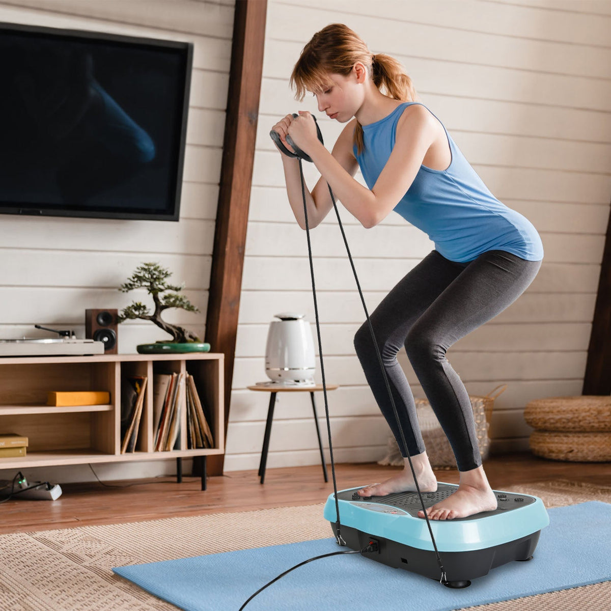 Whole Body Vibration Machine with Resistance Bands Remote