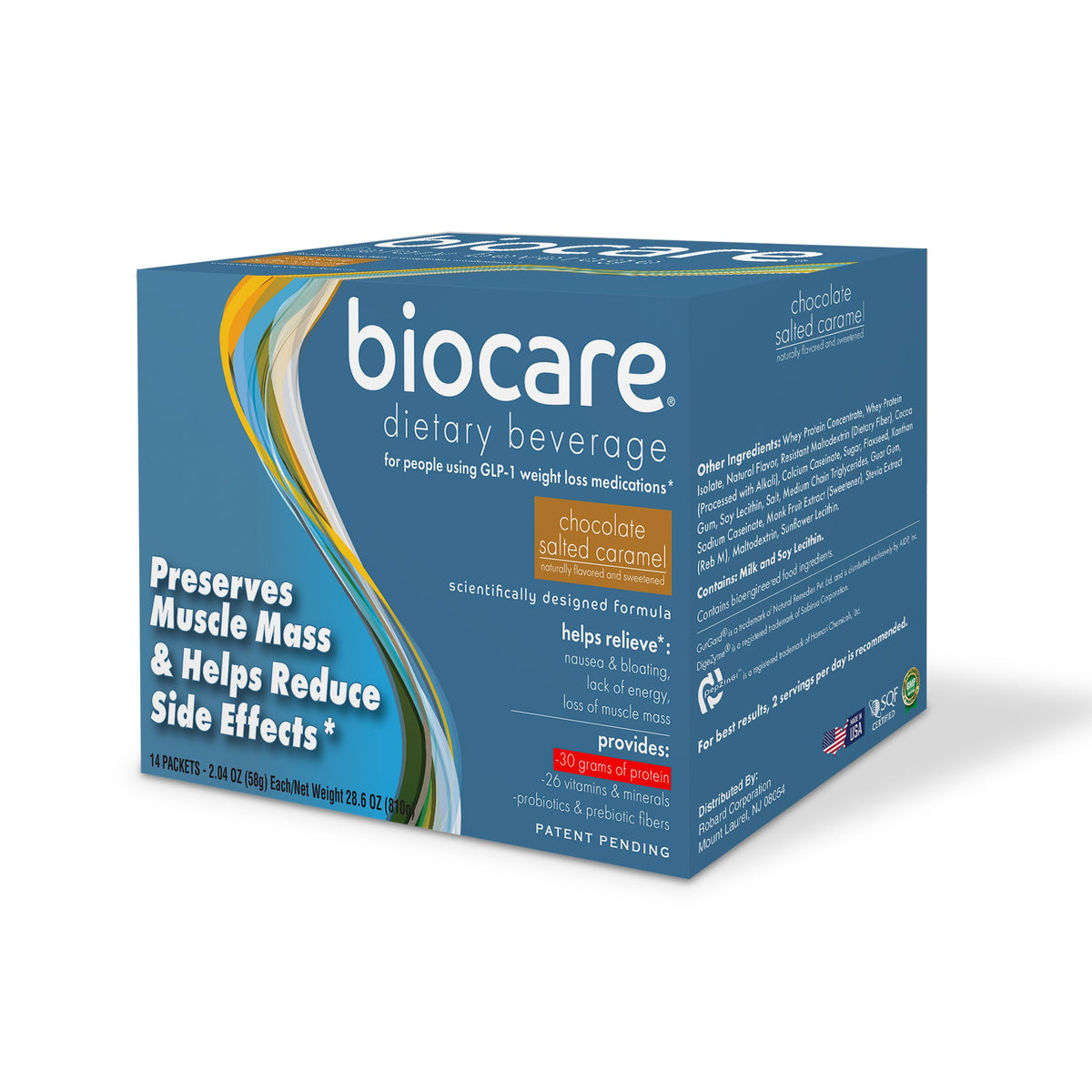 30g Protein Chocolate Salted Caramel Biocare Beverage 14 Count