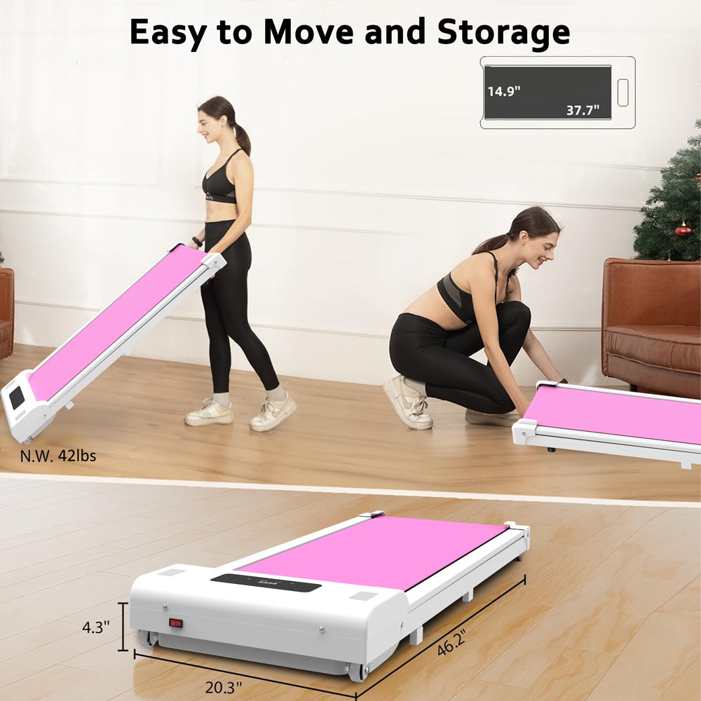 Portable Under Desk Walking Treadmill with Remote LED
