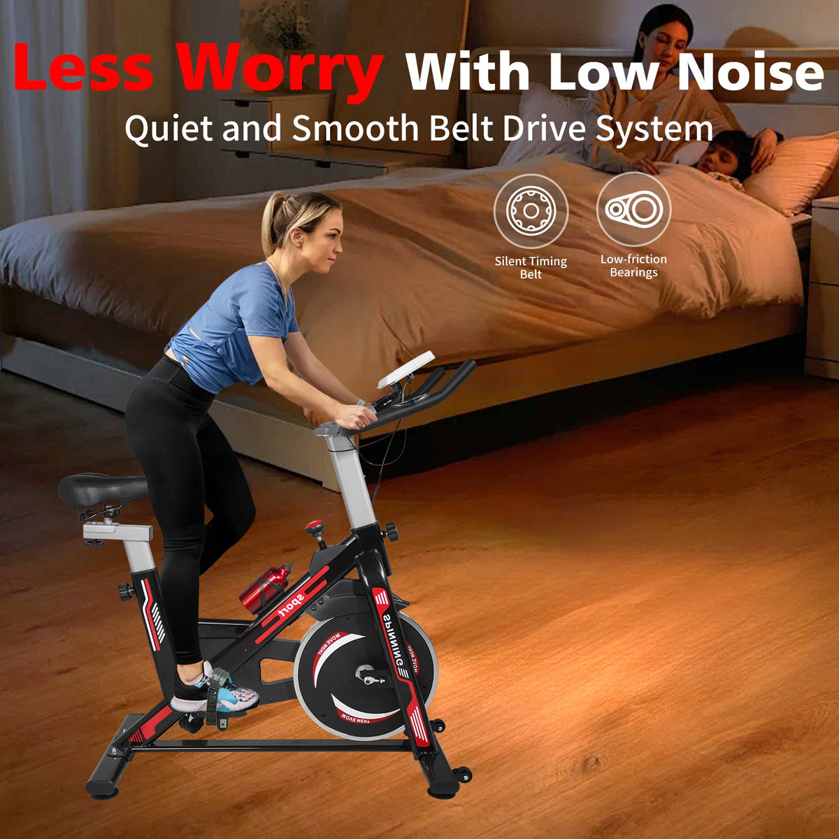 Indoor Exercise Cycling Bike with Comfortable Seat Cushion
