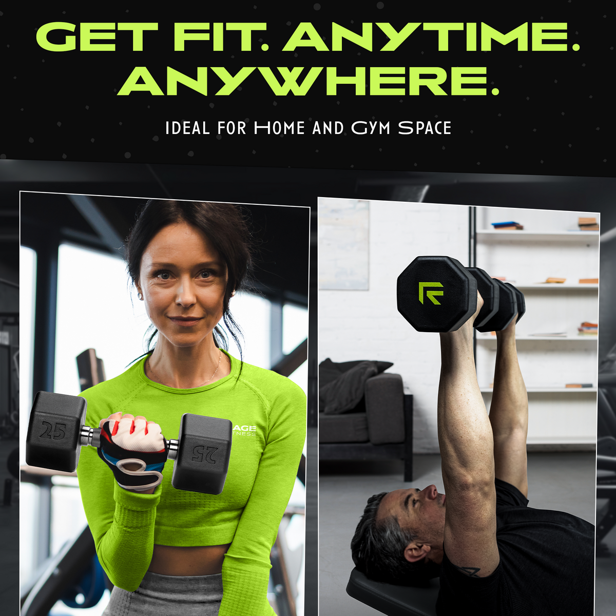 Octo Rubber Dumbbell for Home Strength Training Workouts