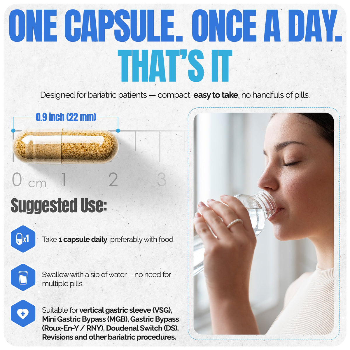 Methylated Bariatric Multivitamin with 45mg Iron Daily Capsule