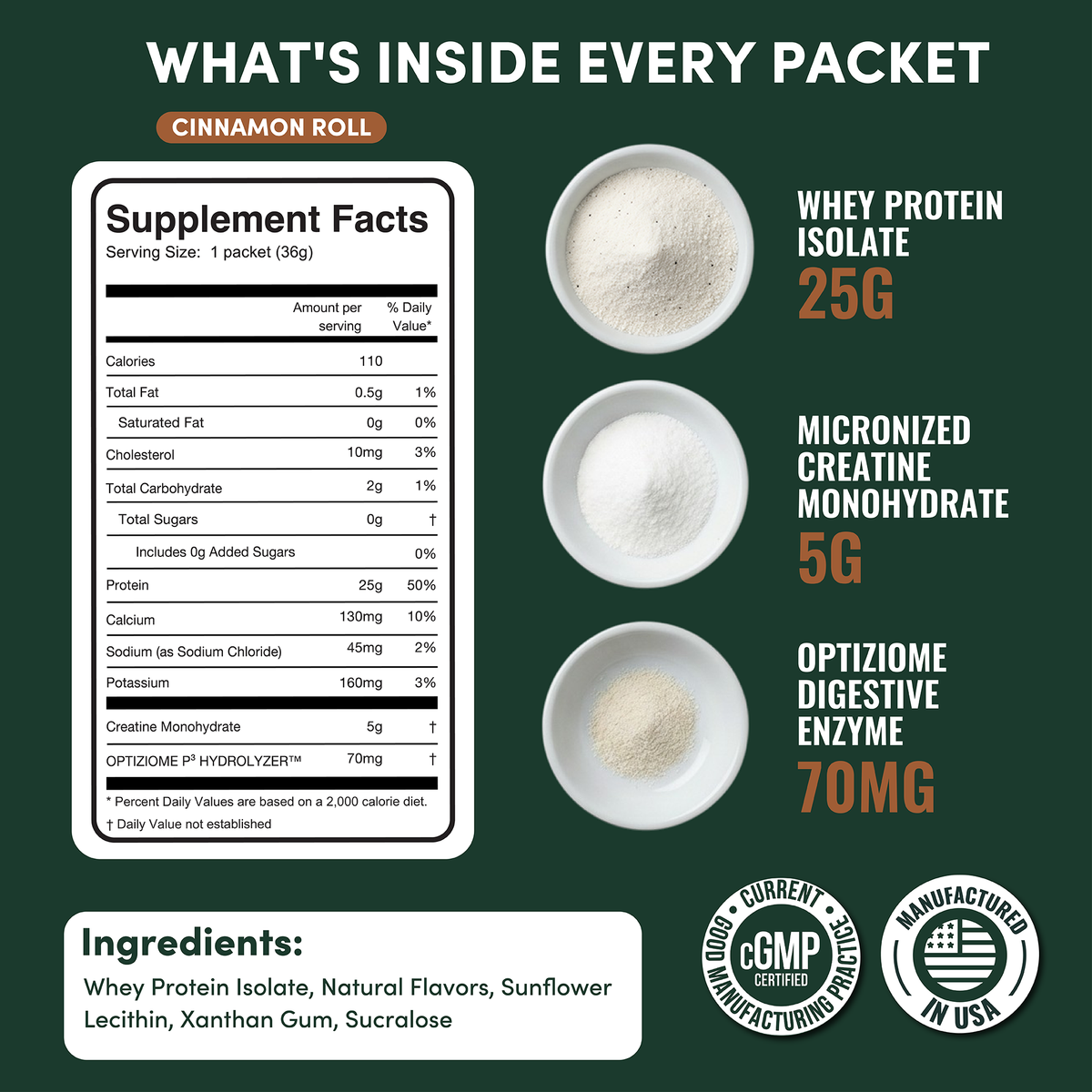 2 in 1 Whey Protein Isolate Creatine Travel Packets