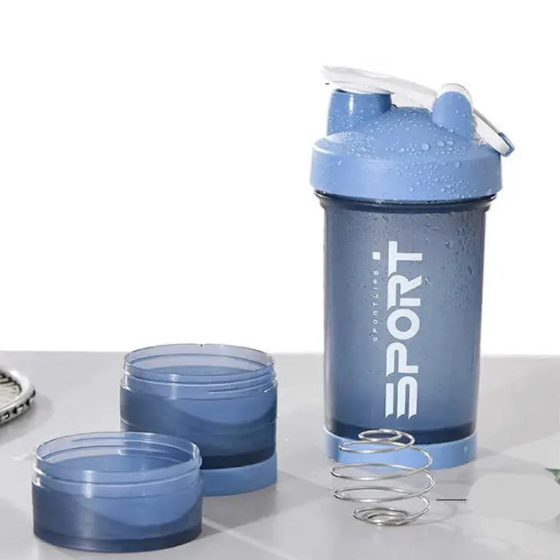450ml Three Layer Plastic Protein Shaker Water Bottle