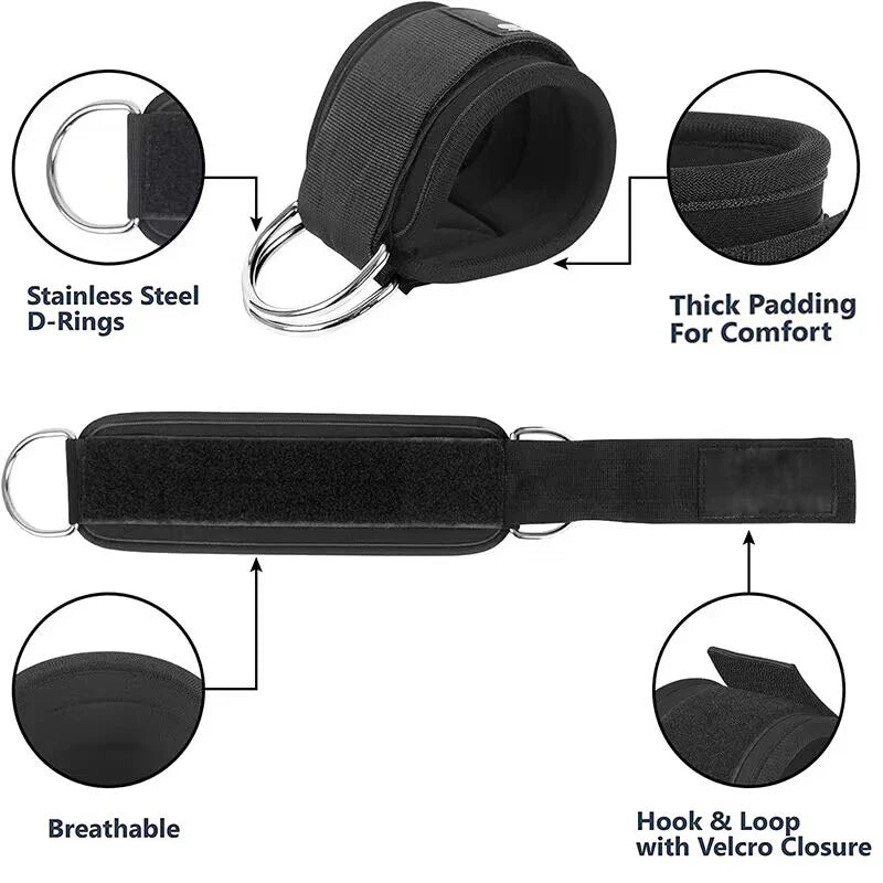 Ankle Straps Resistance Bands Fitness Workout Exercise Set