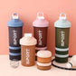 450ml Three Layer Plastic Protein Shaker Water Bottle