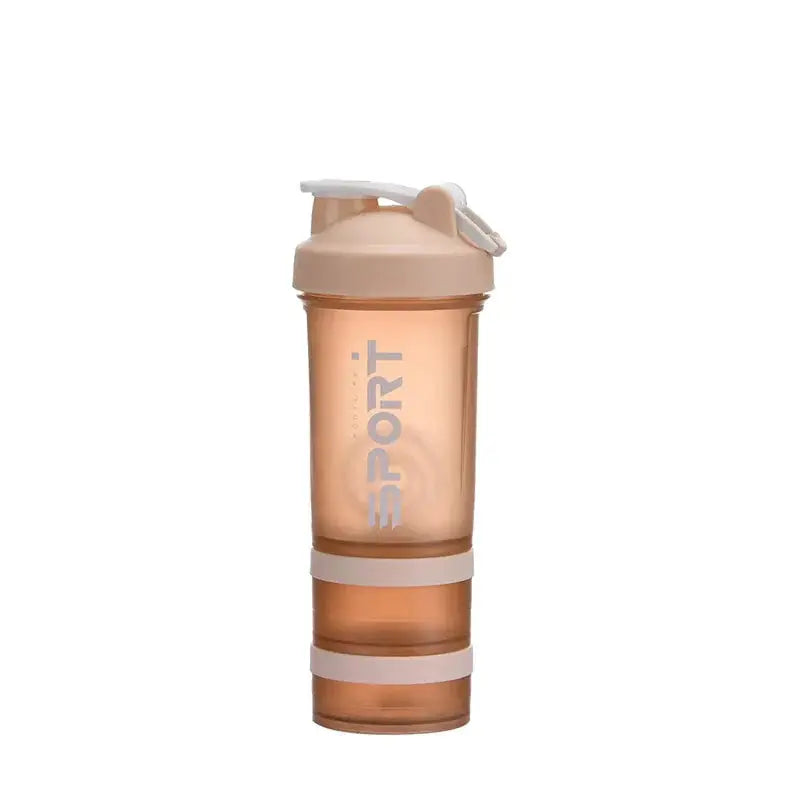 450ml Three Layer Plastic Protein Shaker Water Bottle