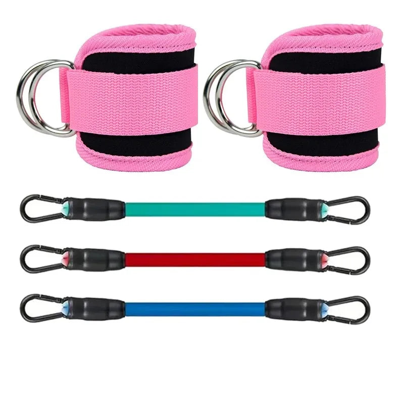 Ankle Straps Resistance Bands Fitness Workout Exercise Set