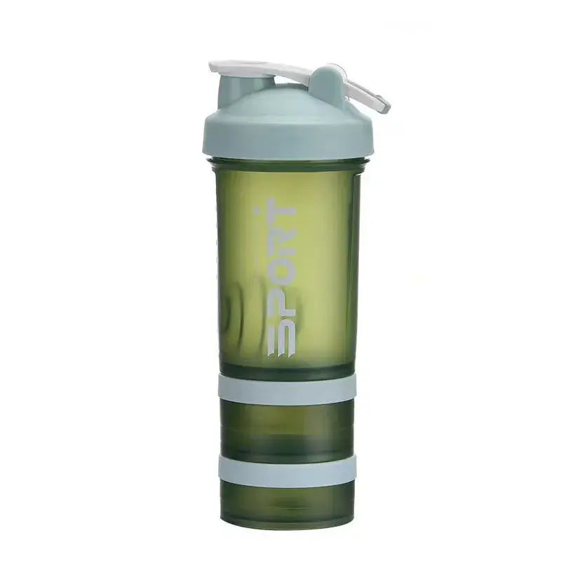 450ml Three Layer Plastic Protein Shaker Water Bottle