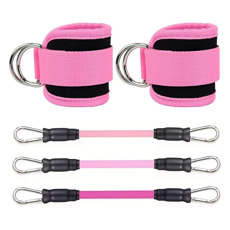 Ankle Straps Resistance Bands Fitness Workout Exercise Set