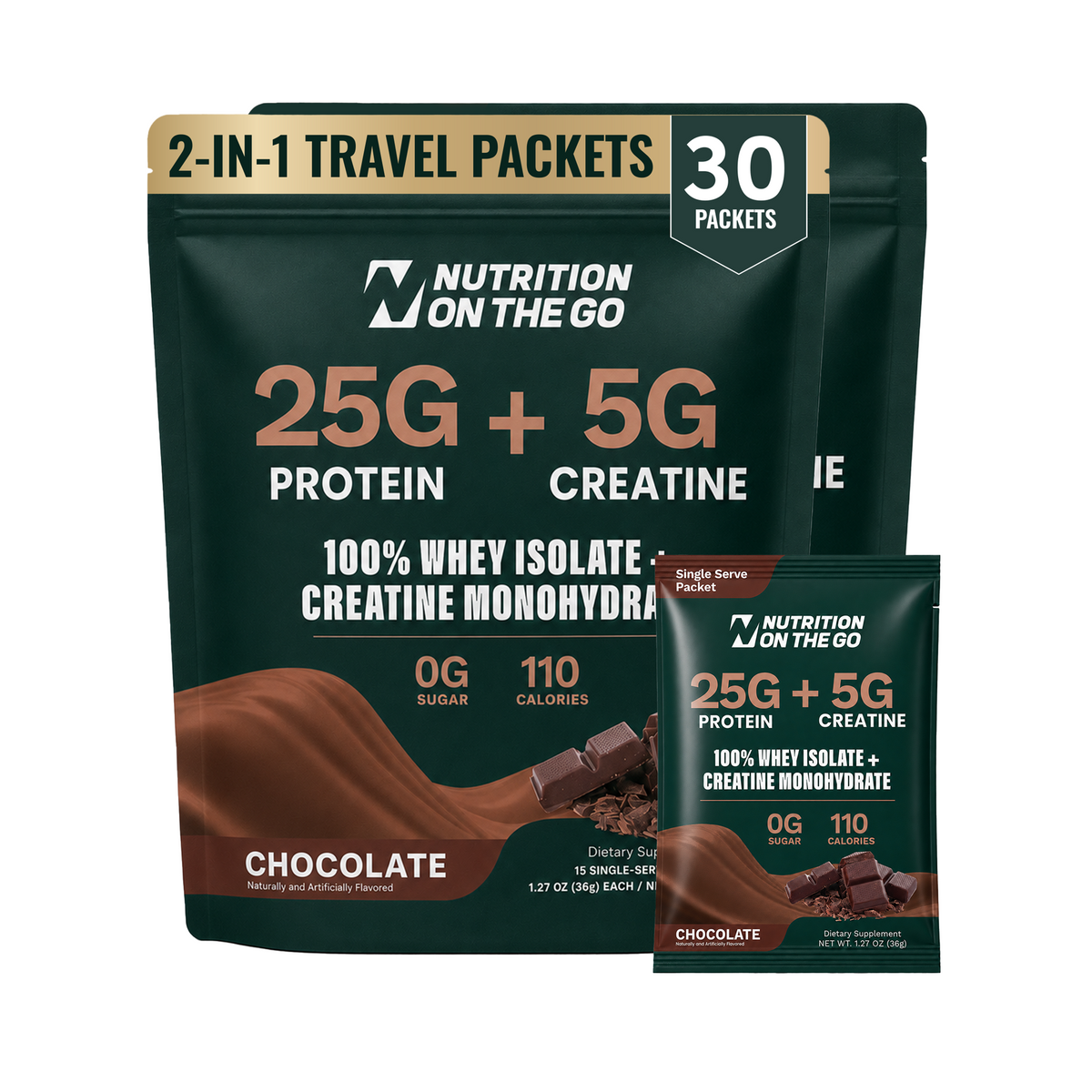 2 in 1 Whey Protein Isolate Creatine Travel Packets