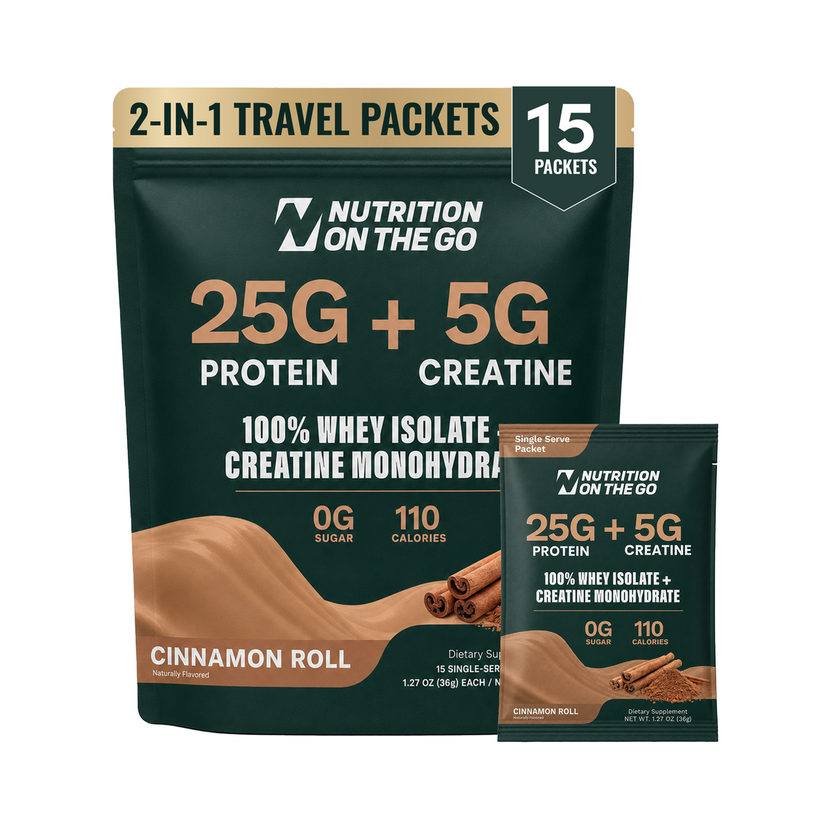 2 in 1 Whey Protein Isolate Creatine Travel Packets