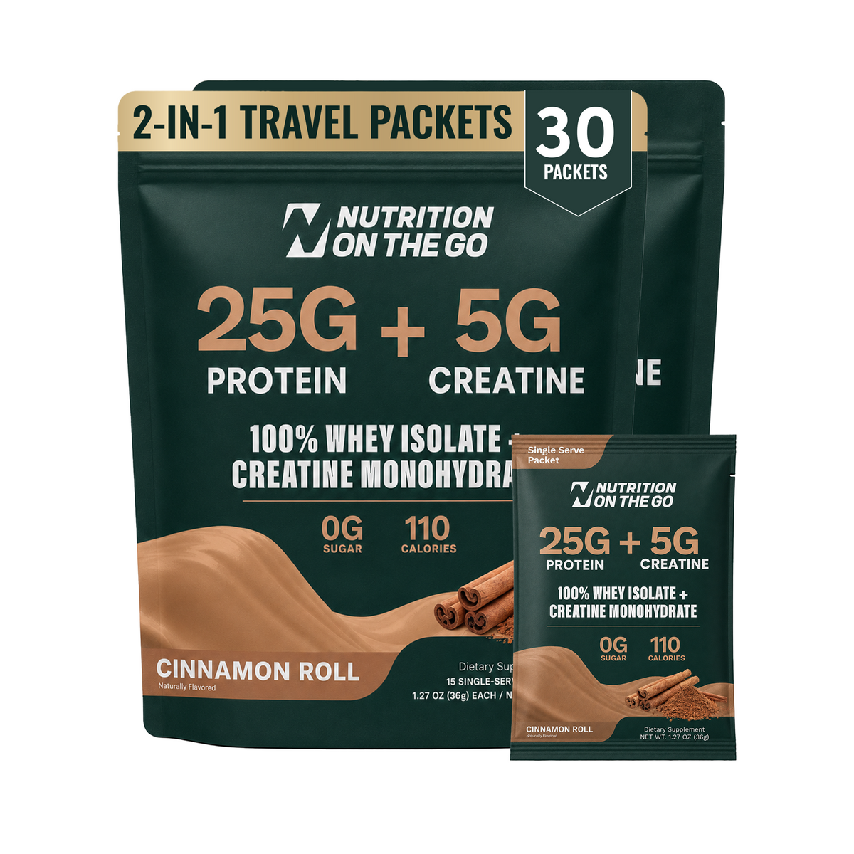 2 in 1 Whey Protein Isolate Creatine Travel Packets