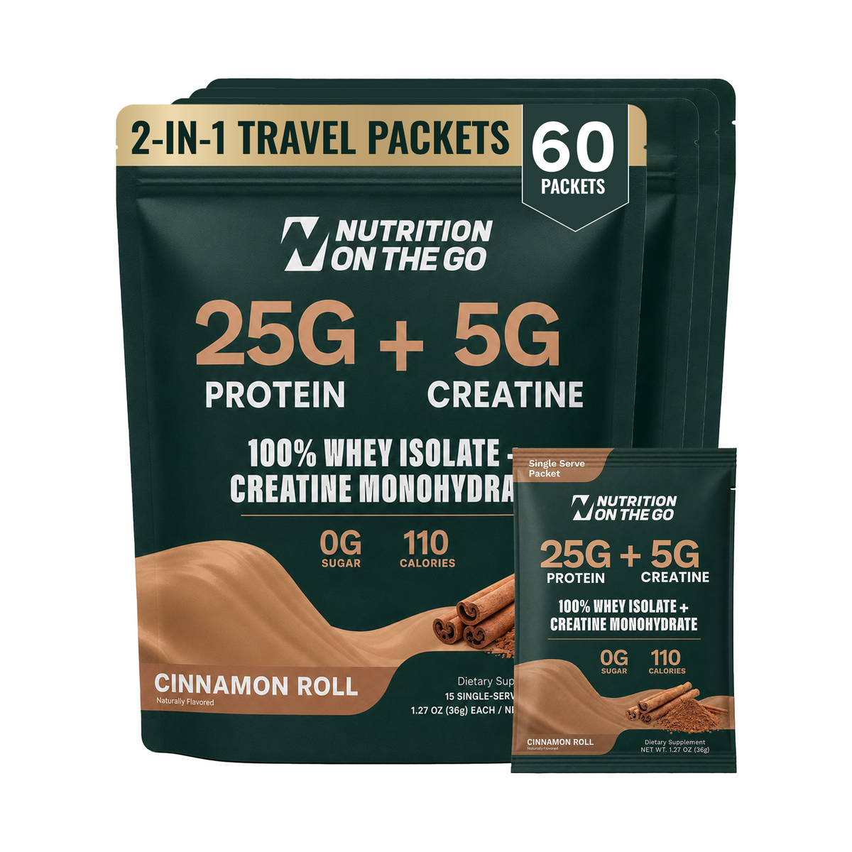 2 in 1 Whey Protein Isolate Creatine Travel Packets