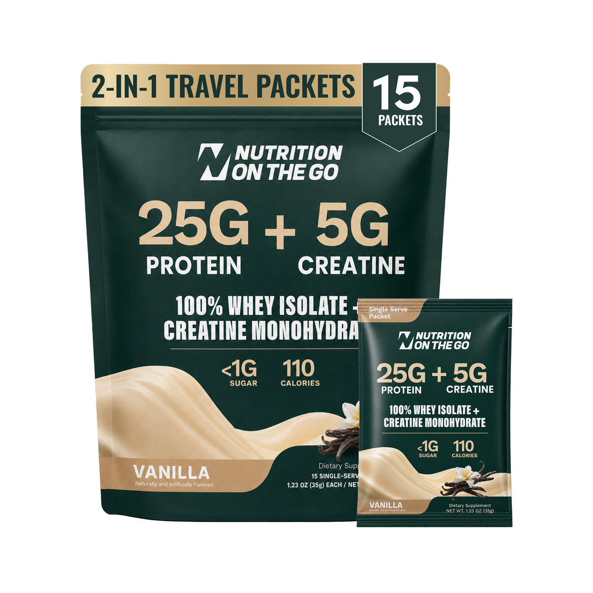 2 in 1 Whey Protein Isolate Creatine Travel Packets