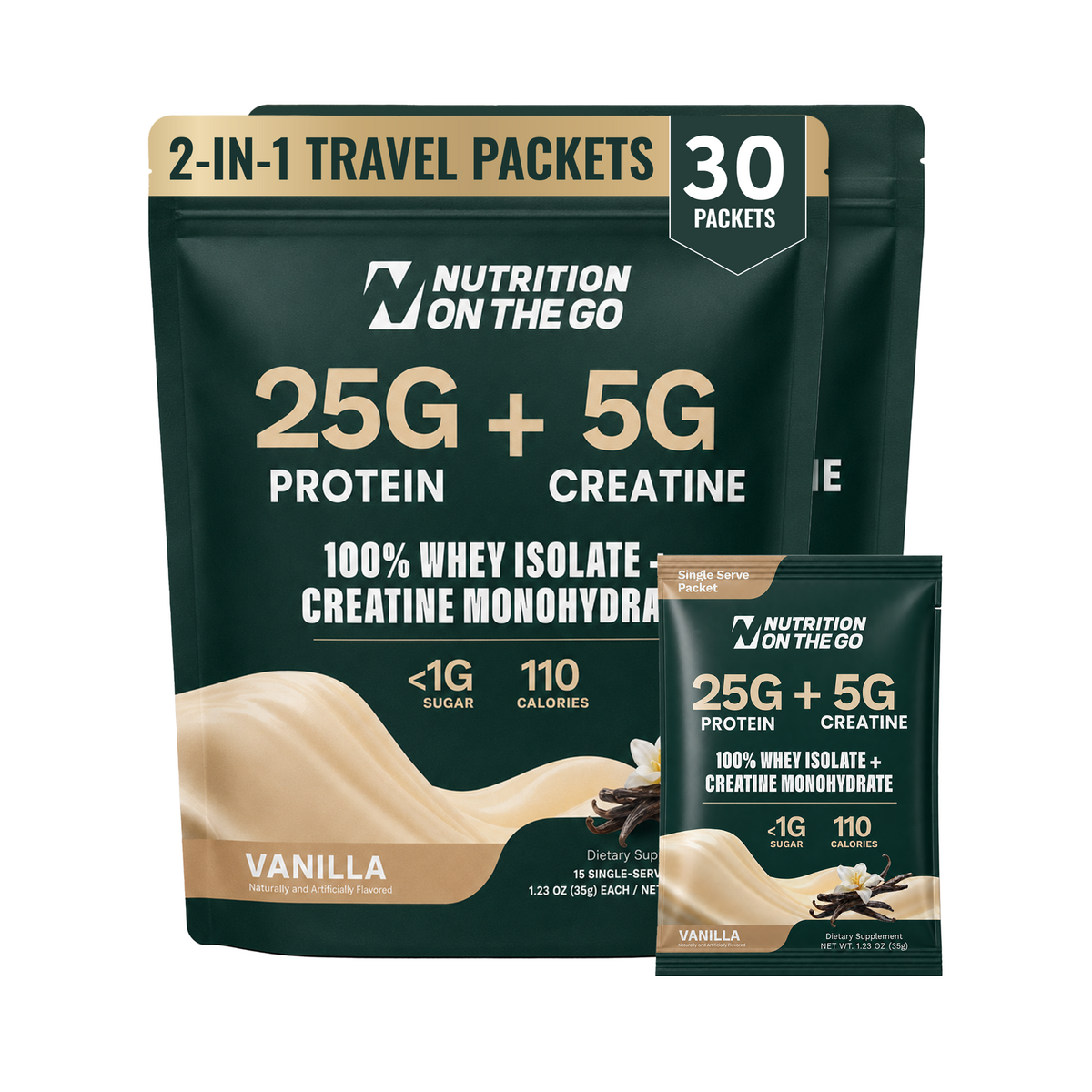 2 in 1 Whey Protein Isolate Creatine Travel Packets