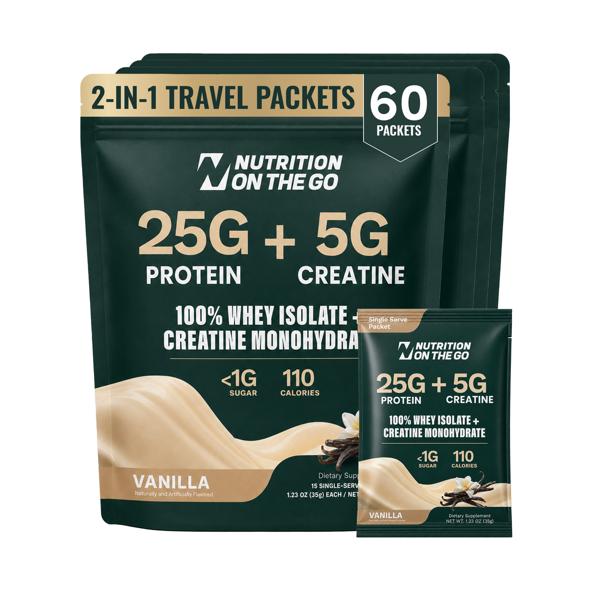 2 in 1 Whey Protein Isolate Creatine Travel Packets