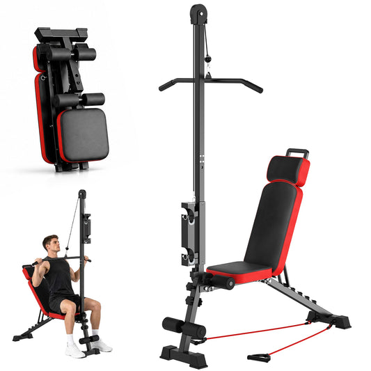 Multi Functional Weight Bench with Pulley Adjustable Backrest
