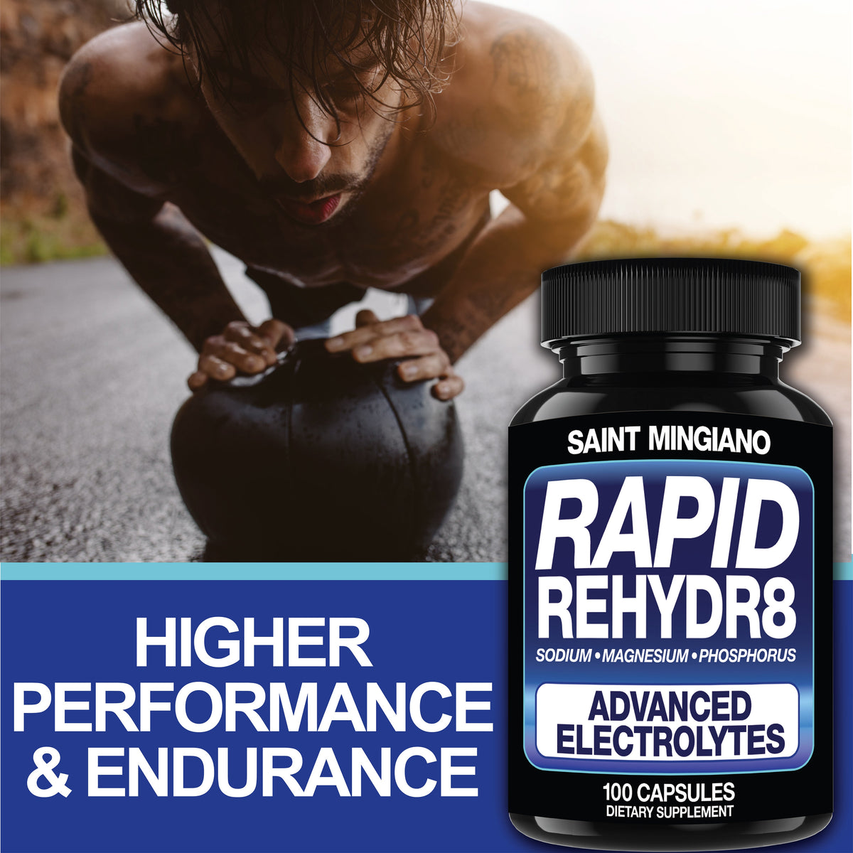 Rapid Rehydr8 Electrolyte Supplement Capsules for Muscle Recovery