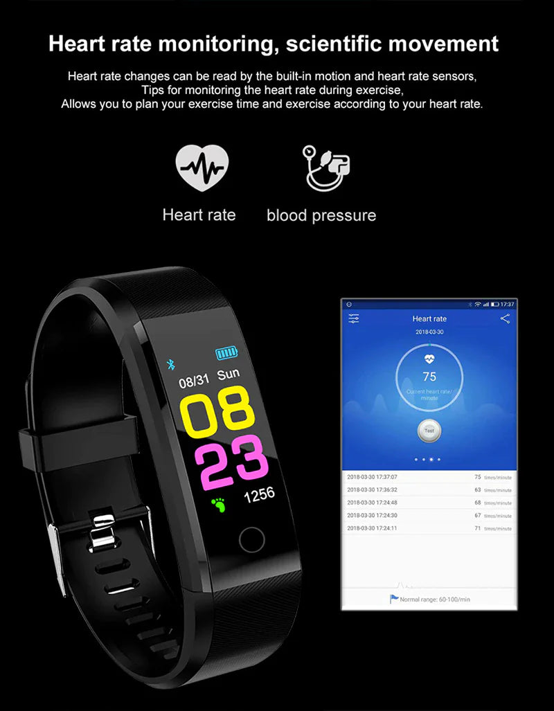 Smart Fitness Watch Activity Heart Rate Tracker Oxygen
